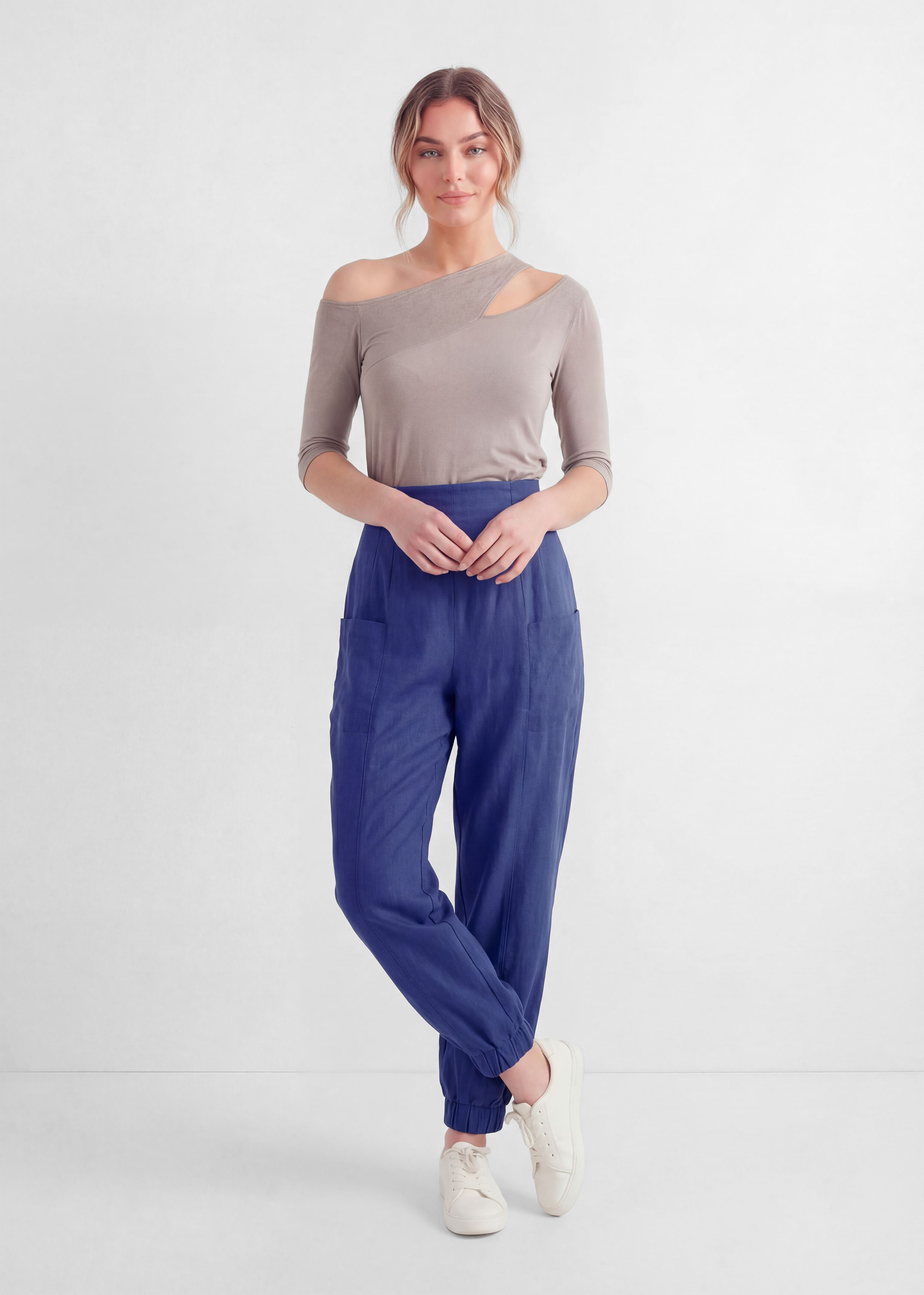 Midnight Blue Linen Cocoon Pants